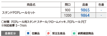 スタンドPOPレールセット