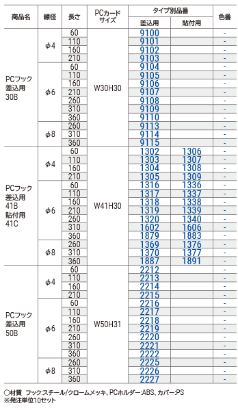 ＰＣ付フック
